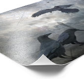 Ravens spelen met verloren tijd foto afdruk (Hoek)