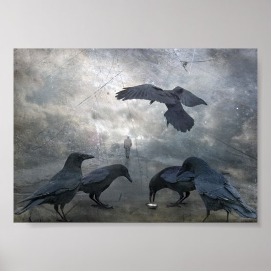 Ravens spelen met verloren tijd poster (Voorkant)