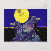 Ravens Spooky Moon bij Sharles Briefkaart (Voorkant)