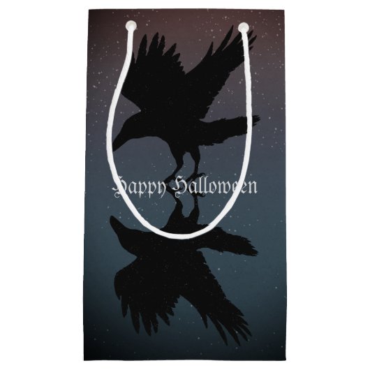 Ravens Vogels Nacht Sterrenhemel Grunge Klein Cadeauzakje (Voorkant)