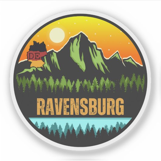 Ravensburg, Baden-Württemberg Duitsland Sticker (Voorkant)