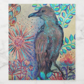 ravenschilderij wijn etiket (Enkel label)