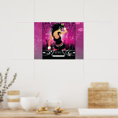 Raver Girl Dancing DJ Poster (Keuken)