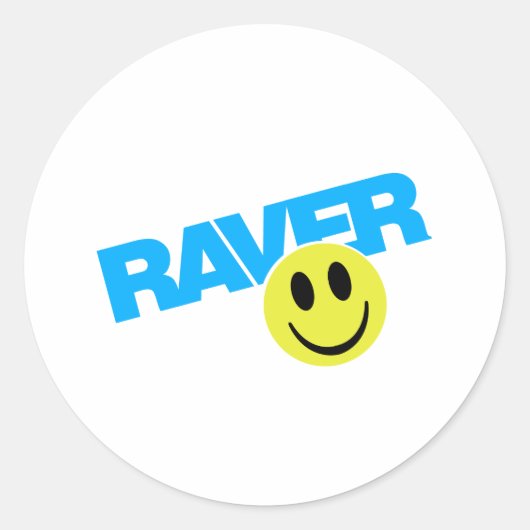 Raver - Raver Music DJ Clubbing Rave Ronde Sticker (Voorkant)