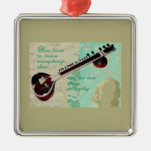 Ravi Shankar schreef over Sitar en Indian Music Metalen Ornament