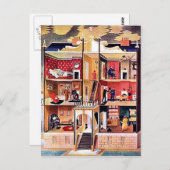 Ravilious art, The Boarding House Briefkaart (Voorkant / Achterkant)