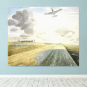Ravilious - Baanperspectief Canvas Afdruk (Insitu (Houten vloer))