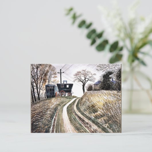Ravilious - Caravans, fijne kunst Briefkaart (Staand voorkant)