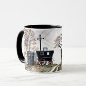 Ravilious - Caravans, fijne kunst Mok (Voorkant links)