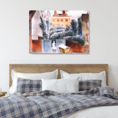 Ravilious - Castle Hedingham, Essex Canvas Afdruk (Insitu (Slaapkamer))