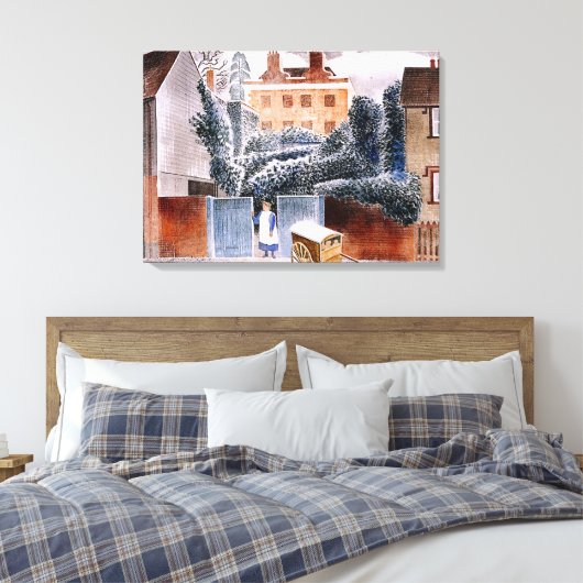 Ravilious - Castle Hedingham, Essex Canvas Afdruk (Insitu (Slaapkamer))