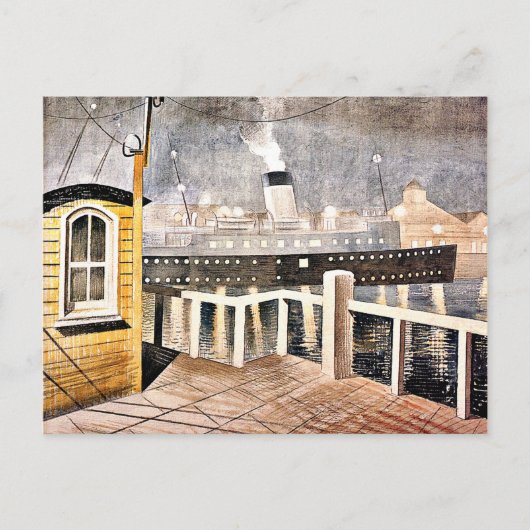 Ravilious - Channel Steamer die de haven verlaat Briefkaart (Voorkant)