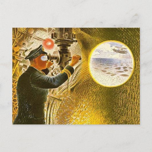 Ravilious - Commandant van een onderzeeër Briefkaart (Voorkant)