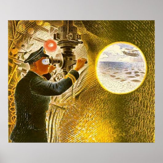 Ravilious - Commandant van een onderzeeër Poster (Voorkant)