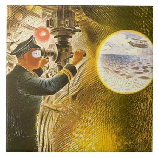Ravilious - Commandant van een onderzeeër Tegeltje (Voorkant)