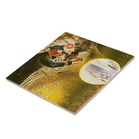 Ravilious - Commandant van een onderzeeër Tegeltje (Zijkant)