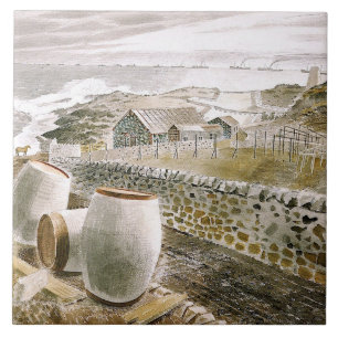 Ravilious - Convoy Passing an Island Tegeltje