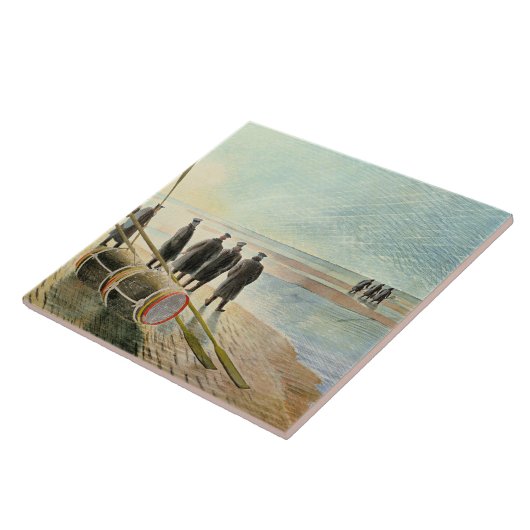 Ravilious - Dangerous Work at Low Tide, Tegeltje (Zijkant)