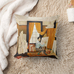 Ravilious - Edward Bawden aan het werk in zijn ate Kussen