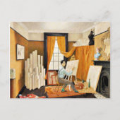 Ravilious - Edward Bawden die in zijn Studio Ho we Feestdagenkaart (Voorkant)