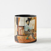 Ravilious - Edward Bawden werkt in zijn atelier Mok (Midden)