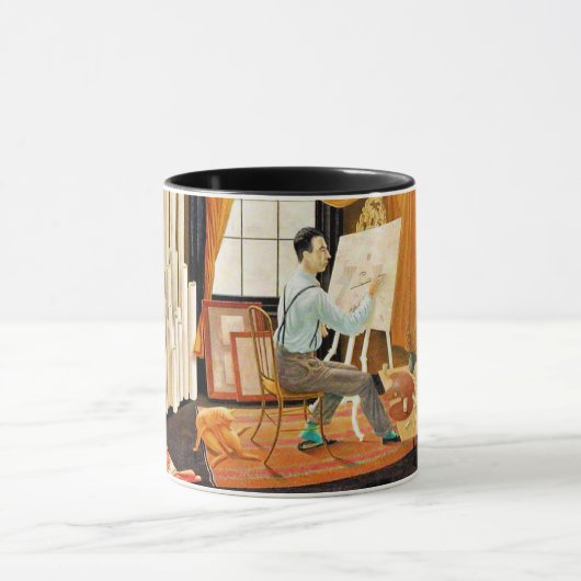 Ravilious - Edward Bawden werkt in zijn atelier Mok (Midden)