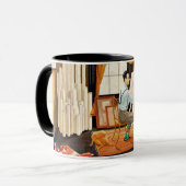 Ravilious - Edward Bawden werkt in zijn atelier Mok (Voorkant links)