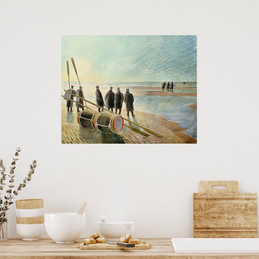 Ravilious - Gevaarlijk werk bij laag tij, Poster (Keuken)