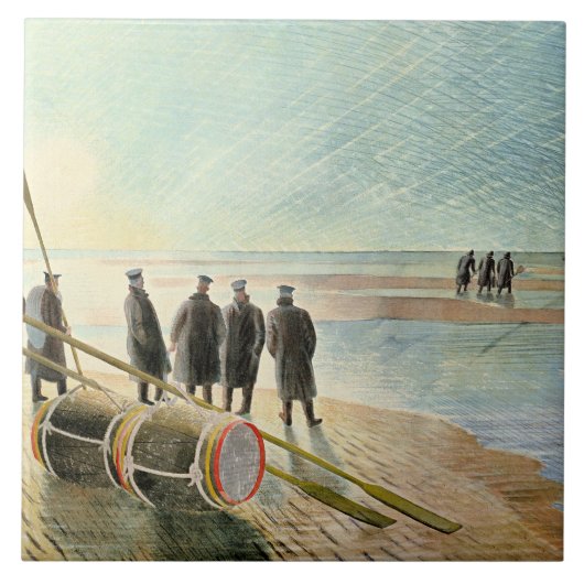 Ravilious - Gevaarlijk werk bij laag tij, Tegeltje (Voorkant)