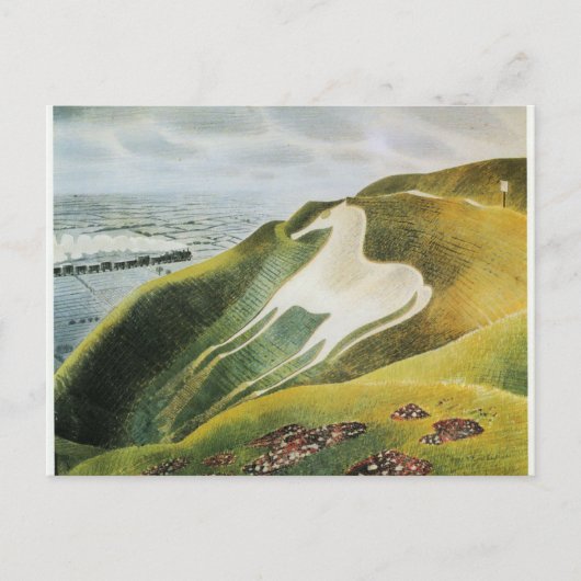 Ravilious - Het paard van Westbury, mooie kunst Briefkaart (Voorkant)
