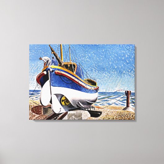 Ravilious - Lifeboot in Aldeburgh Canvas Afdruk (Voorkant)