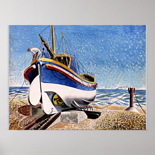 Ravilious - Lifeboot in Aldeburgh Poster (Voorkant)