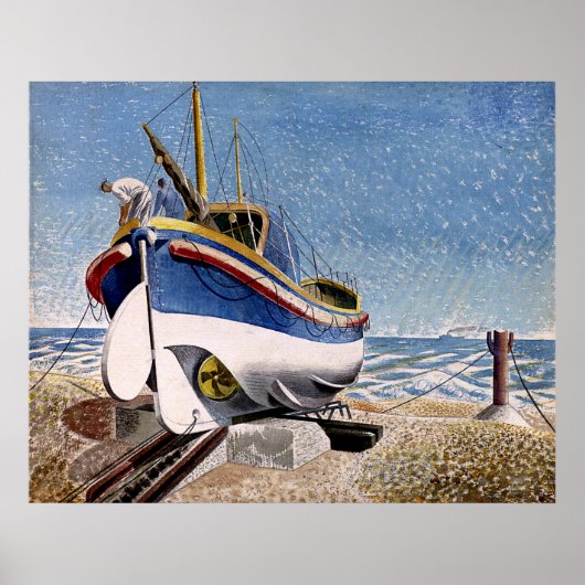 Ravilious - Lifeboot in Aldeburgh Poster (Voorkant)