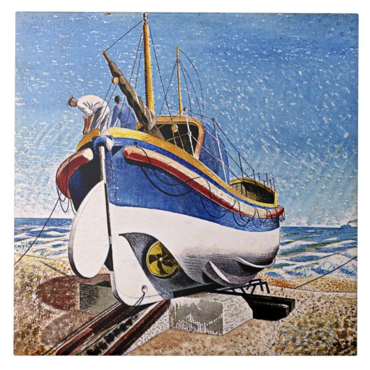 Ravilious - Lifeboot in Aldeburgh Tegeltje (Voorkant)