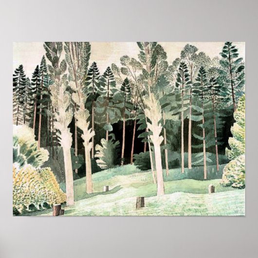 Ravilious - Lombardije Poplars Poster (Voorkant)