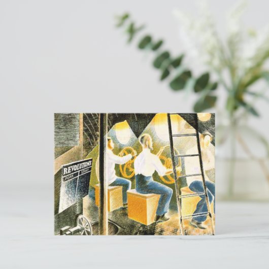 Ravilious - Mannen die onderzeese controles uitvoe Briefkaart (Staand voorkant)