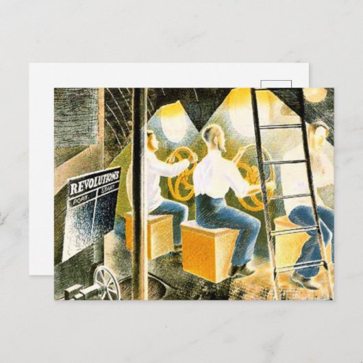 Ravilious - Mannen die onderzeese controles uitvoe Briefkaart (Voorkant / Achterkant)