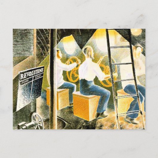 Ravilious - Mannen die onderzeese controles uitvoe Briefkaart (Voorkant)