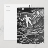 Ravilious - May, houtsnede van Long Man Wilmington Briefkaart (Voorkant / Achterkant)