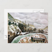 Ravilious - nieuwjaarssneeuw briefkaart (Voorkant / Achterkant)
