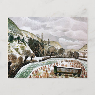 Ravilious - nieuwjaarssneeuw briefkaart