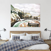 Ravilious - nieuwjaarssneeuw, canvas afdruk (Insitu (Slaapkamer))