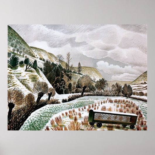 Ravilious - nieuwjaarssneeuw poster (Voorkant)