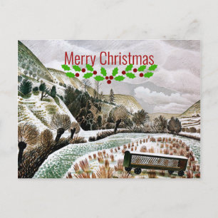 Ravilious - nieuwjaarssneeuw - vrolijk kerstfeest briefkaart