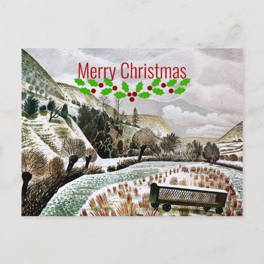 Ravilious - nieuwjaarssneeuw - vrolijk kerstfeest briefkaart (Voorkant)
