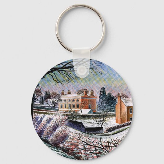 Ravilious - Pastorie in de Winter,  Sleutelhanger (Voorkant)