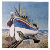 Ravilious - Reddingsboot in Adelburgh, beeldende k Tegeltje (Voorkant)
