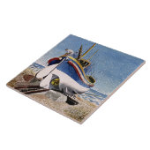 Ravilious - Reddingsboot in Adelburgh, beeldende k Tegeltje (Zijkant)