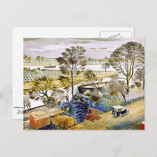 Ravilious - Theemsrivier bij Hemmersmith Briefkaart (Voorkant / Achterkant)