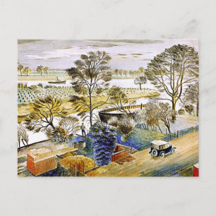 Ravilious - Theemsrivier bij Hemmersmith Briefkaart